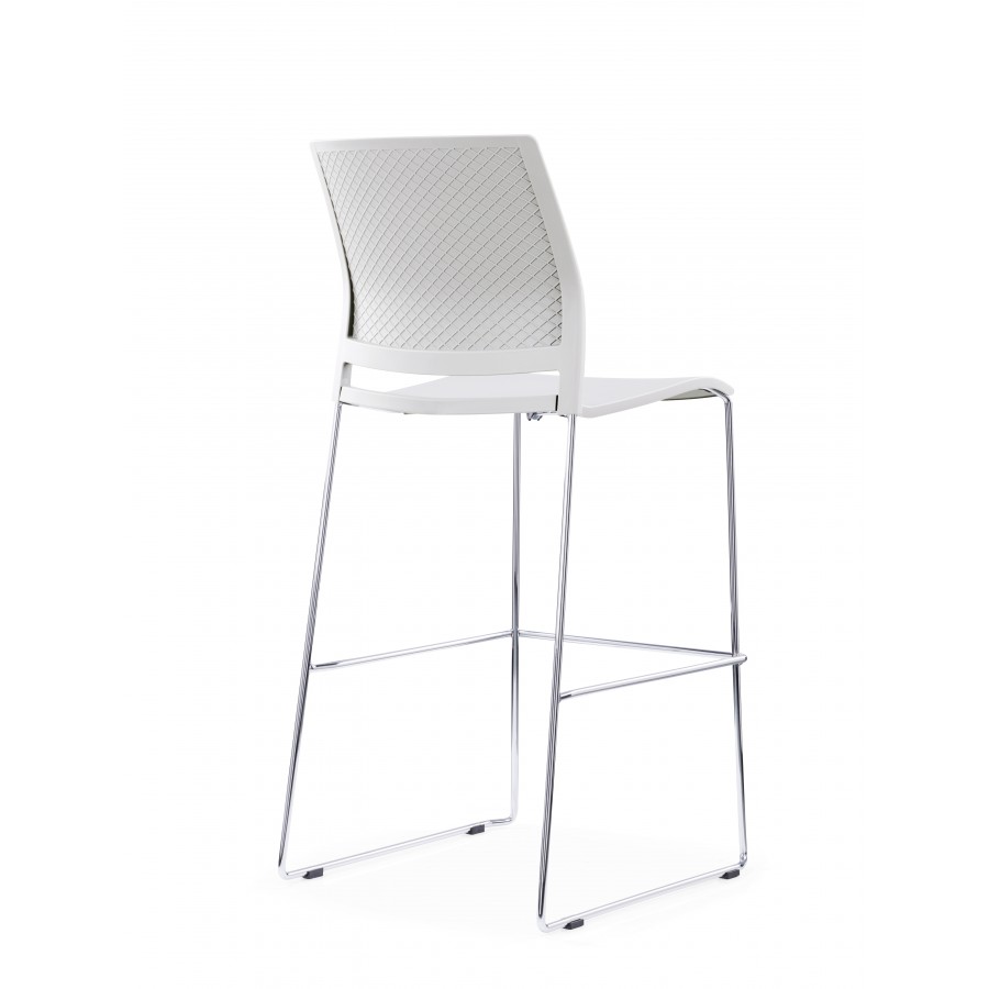 Verse Shell Skid Base Bar Stool